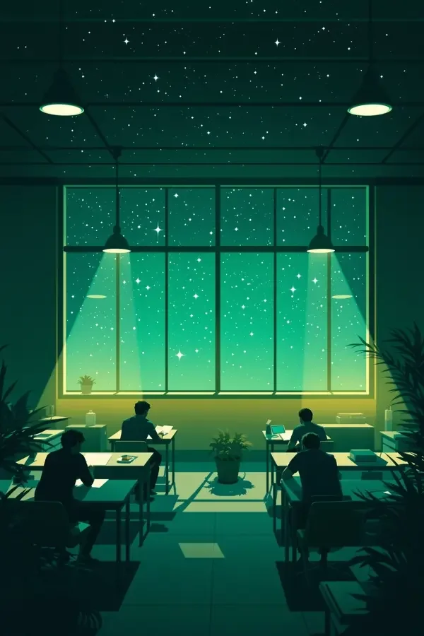 晚自习的星空